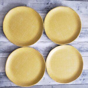 NWT – (set of 4) Yellow and White 11" Melamine Plate - Threshold